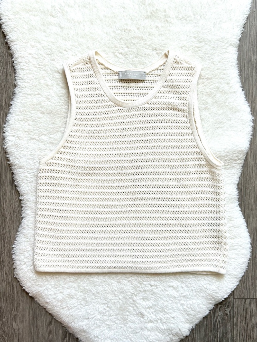 Everlane Cream Knit Sleeveless Tank Top